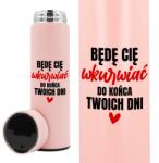  Thermo Bögre Led Kijelzővel, Gravírozható, Rózsaszín (BĘDĘ CIĘ WK***IAĆ)