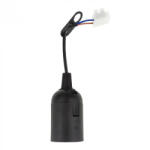 Ecolight Műanyag E27 szerelő foglalat építési használatra, kábellel fekete Ecolight (ECOAKC0308)