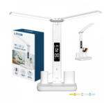 Kobi LED éjjeli/asztali lámpa 5W 150lm 3000-6500K CCT kijelzővel állítható fényerő-szabályozható USB fehér NOBLITE KOBI (KOBOPR3590)
