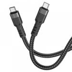 hoco. Кабел usb-c - usb-c, hoco u110, 60w, 3a, 1.2м, екстра устойчив, Черен (22239)