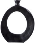  Nagy méretű palack formájú fekete színű alumínium váza 30cm (69133)