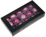  Üveg karácsonyfadísz gömb, pink opal színű matt és fényes, 4cm, 15db (504206)