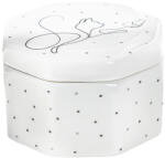  Fehér színű gyönyörű porcelán ékszertartó cicás díszítéssel - 8 cm (51345)
