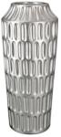  „Metallico ezüst színű, nyomott felületű kerámia váza - 29 cm (28955)