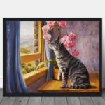Pictorul Fericit Lovely cat - Pictură pe numere Panza pictura