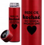  Thermo Bögre Led Kijelzővel Gravírozott Fém, Szeretni Foglak A Végsőkig (BĘDĘ CIĘ KOCHAĆ DO KOŃCA)