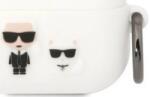 Karl Lagerfeld Husă Karl Lagerfeld pentru AirPods Pro, albă, silicon Karl & Choupette (KLACAPSILKCW)