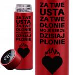  Thermo Bögre Led Kijelzővel Gravírozás Rózsaszín Szív Ma Ég (MOJE SERCE DZISIAJ PŁONIE)