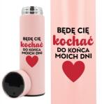  Thermo Bögre Led Kijelzővel, Gravírozással Rózsaszín (BĘDĘ CIĘ KOCHAĆ)