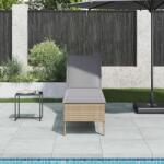 vidaXL Sezlong cu perna bej 55x200x44 cm, poliratan GartenMobel Dekor (4104103)