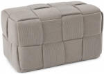Sersimo Taburet dreptunghiular tapitat din material reiat, gri deschis, 60x32x32 cm (PHO-5901)