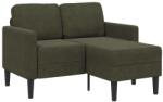 vidaXL Canapea cu 2 locuri si sezlong în forma de L, verde militar, 125 cm, piele ecologica GartenMobel Dekor (4107091) Canapea