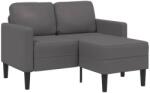 vidaXL Canapea cu 2 locuri si sezlong în forma de L, gri, 125 cm, piele ecologica GartenMobel Dekor (4107085) Canapea
