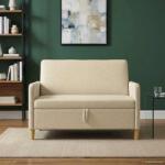 vidaXL Sofa cu Spatiu de Depozitare Crem 122 x 78 x 87 cm Poliester GartenMobel Dekor (42036898) Canapea