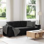 vidaXL Canapea cu 3 locuri, neagra, 220x78x80 cm, catifea GartenMobel Dekor (4105139) Canapea