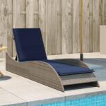 vidaXL Sezlong cu perna gri 60x205x73 cm, poliratan GartenMobel Dekor (368284)