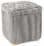 Sersimo Taburet tapitat gri cu material reiat si design impletit, 40x40x45 cm (PHO-5925)