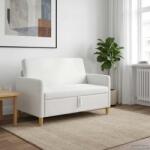 vidaXL Sofa cu Spatiu de Depozitare Alb 122 x 78 x 87 cm Poliester GartenMobel Dekor (42036902) Canapea