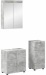 vidaXL Set de mobilier pentru baie TULUM 3 pcs Gri din beton GartenMobel Dekor (3398027)