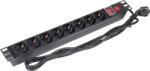 ASYTECH Networking PDU 8 prize Shuko, 19'', 1U, aluminiu cu protectie - ASYTECH Networking ASY-PDU-8 (ASY-PDU-8)