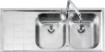 Barazza Chiuveta Bucatarie Barazz B_level 1llv120/2s, Cu 2 Cuve + Picurator / Stanga, Incasso, Inox (1llv120/2s) Chiuveta