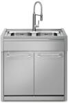 Steel Cucine Masca Cu Chiuveta Bucatarie Steel Genesi G9s-l2, 2 Cuve, 2 Usi, Inox (g9s-l2)