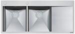 Foster Chiuveta Bucatarie Foster New Wave 1420 002, Cu 2 Cuve Si Picurator / Dreapta, Inox Periat (new Wave 1420 002) Chiuveta