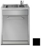Steel Cucine Masca Cu Chiuveta Bucatarie Steel Genesi G7s-l2, 1 + 1/2 Cuve, Negru / Inox