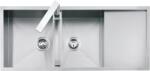 Barazza Chiuveta Bucatarie Barazz Lab 1llb125, Cu 2 Cuve + Picurator / Dreapta, Filotop / Semifilo, Inox (1llb125) Chiuveta