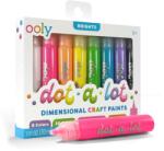 OOLY Vopsea 3D pentru tehnica punctului - Dot-a-Lot, set de 8 culori Brights (170-007)