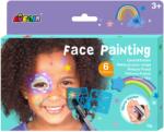 AVENIR Trusa make-up pictura fata cu sabloane incluse - sase culori non-alergice - curcubeu si stele (BTS236031)