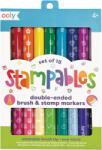 OOLY Carioci lavabile duble cu stampile Stampables- Set de 18 (130-122)