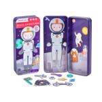 mierEdu Puzzle magnetic in cutie metalica, joc de potrivire si asociere - Aventurierii Spatiului (ME082) Jucarii de constructii magnetice