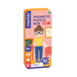 mierEdu Puzzle magnetic in cutie metalica, joc de potrivire si asociere - Educatoare (ME088) - kidstory Jucarii de constructii magnetice