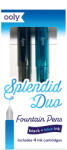 Ooly Stilouri Splendid Duo - set de 2 stilouri cu 4 rezerve de cerneala albastra si neagra (132-153)