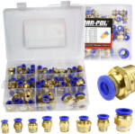 Mar-Pol Set de racorduri filetate pentru furtun de aer 4-16mm 72 buc 40427 (M66573)