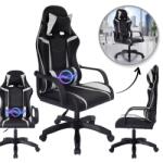 JollyMag Fekete gamer szék, deréktámasszal, max 150 kg, 64x114-124 cm, JollyMag, KO35B