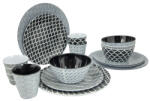 Bo-Camp Mix & Match 16 100% Melamine edénykészlet fekete/fehér