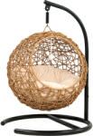 PawHut Rattan macskafekhely, macskabarlang mosható párnával és játéklabdával, 10 kg-ig, világosbarna (D30-977V00LR)