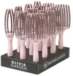 Olivia Garden Fingerbrush Boar & Nylon Hajkefe Display - Pastel Pink (12 db) (OG1687)