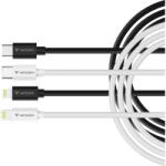 Verbatim USB 2.0 Type C Lightning Töltő/adatkábel Fekete/Fehér 1m 2db 32392 (32392)