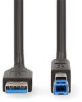 Nedis CCGB61100BK20 USB 3.2 Gen 1 | USB-A щепсел - USB-B щепсел | 5 Gbps | никелирано покритие | 2, 00 м (CCGB61100BK20)