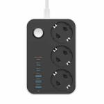 ColorWay Мрежова разпределителна кутия, CW-CHE36PDB, 3 гнезда, 6xUSB (3USB-A + 3TYPE-C) (20W), черна (CW-CHE36PDB)