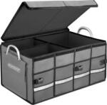 Persera Cutie organizare portbagaj impermeabila pliabila 3 compartimente buzunare exterioare 63 l 60 x 35 x 30 cm Gri (108796)