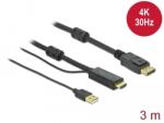 Delock HDMI DisplayPort кабел 4K 30 Hz 3 м