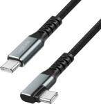 LogiLink USB 3.2 Gen2 Tip-C cablu, C/M 90 - C/M, 10 Gbps, 100W, 4K, metal, negru, 1 m