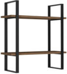 Evila Originals Fali Polc - 2 Polcos - 70x70cm - Barna/Fekete