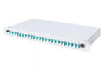 ASSMANN DN-96332/3 19" 1U 24xLC duplex OM3 toldóval pigtaillel és kötőkazettával szerelt optikai patch panel