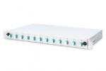 ASSMANN DN-96331/3 19" 1U 12xLC duplex OM3 toldóval pigtaillel és kötőkazettával szerelt optikai patch panel