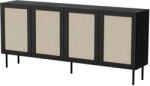  JUTA 4D chest of drawers 4D 200x39, 5x90 black + linol calabria Comoda